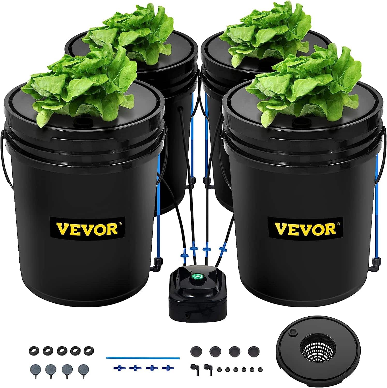 4 Bucket Plastic Containers for Kratky Hydroponic Container Gardening
