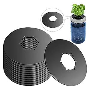 12PCS Kratky Lids Wide Mouth Hydroponic Cover Lids Kratky Mason Jar Lids Kratky Lid Insert Kratky Jar Cover Hydroponic Lids Kratky Hydroponics Supplies with Hole for Mason Jars Aerogardens Pods
